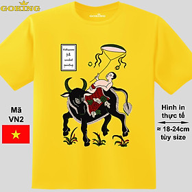 Mục đồng thả diều, mã VN2. Áo thun tranh Đông Hồ Việt Nam siêu đẹp cho cả gia đình. Form unisex cho nam nữ, trẻ em, bé trai gái