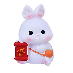 Chinese Rabbit Statue Car Dashboard Ornament Bunny Figurine for Office Holiday Decoration Gift