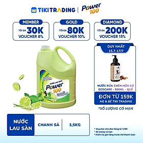 Chai Nước Lau Sàn POWER100 Tinh Dầu Chanh Sả 3.5KG