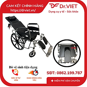 Xe lăn Lucass X37BJ- Xe lăn thép sơn tĩnh điện, Có thắng tay cho người đẩy