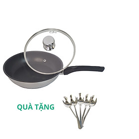 Chảo chống dính và nắp kính Fivestar tặng 5 muỗng