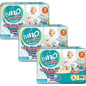 Combo - 3 Tã Quần Bino Kháng Khuẩn Size L54 (9-13kg)