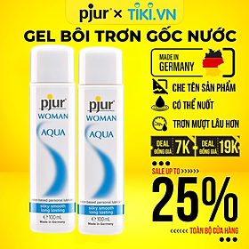 Gel bôi trơn gốc nước Pjur Woman Aqua Chai 100ml dưỡng âm cho da mịn dạng không gây kích ứng phù hợp cho da nhạy cảm