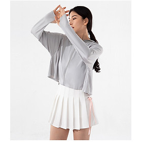 Áo Chống nắng nữ Điều Hoà Chống Tia UV UPF50+ vải thun lạnh có mũ rộng vành dáng ngắn croptop