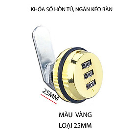 Mua Khóa số ngăn kéo bàn  tủ  dài 25mm với 3 mã số có thể thay đổi được  bằng hợp kim