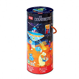 Bộ xếp hình 100 mảnh đựng trong hộp ống tròn có 2 mẫu - Sassi Junior Puzzle Tall 100 pcs