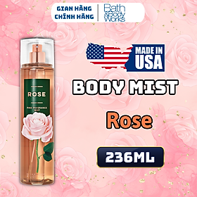 Body Mist Bath And Body Works Nam Nữ Chính Hãng Rose, Xịt Thơm Body Toàn Thân Hương Nước Hoa 236ml