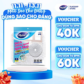 Bông Lau Thay Thế MyJae Dạng Tròn Dành Cho Cây Lau Nhà Xoay 360 Độ