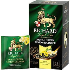 [Nhập khẩu] TRÀ HOÀNG GIA RICHARD - ROYAL GỪNG & CHANH (25 túi có bao thiếc) - Royal Green Lemon & Ginger