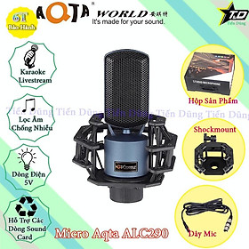 Mua Combo mic livestream karaoke Aqta ALC290 và sound card XOX K10 2020 bản tiếng anh đi kèm chân kẹp màng lọc