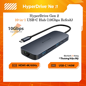 Mua HUB chuyển đổi HyperDrive Next 10 in 1 Port USB-C Hub - Truyền tải dữ liệu nhanh  sạc công suất cao 140W   HD4005GL - Hàng Chính Hãng