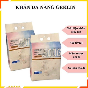 Khăn mặt dùng 1 lần Freeship Khăn mặt khô GEKLIN 150 tờ