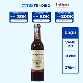 Rượu Vang Đỏ Đà Lạt Classic Red Wine 375ml 12% - Không kèm hộp