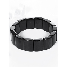 Vòng tay đá tektit bản vuông 19x15mm mệnh thủy,mộc - Ngọc Quý Gemstones