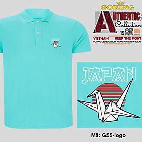 JAPAN, mã logo.g55. Áo thun polo nam nữ, form unisex. Áo phông cổ trụ Goking, vải cá sấu 3D, công nghệ chống nhăn Nhật Bản