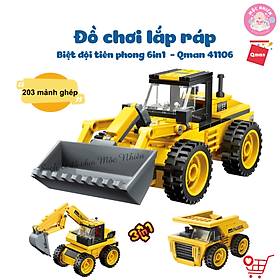 Đồ chơi xếp hình lắp ráp Qman 42110 - Xe xây dựng (203 mảnh ghép) - Dành cho bé từ 6 tuổi