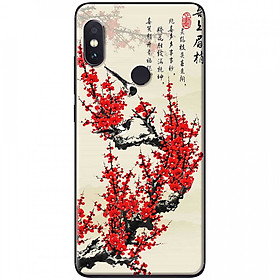 Ốp lưng dành cho Xiaomi Redmi Note 5 mẫu Hoa đào đỏ thư pháp
