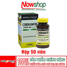 Cinnamon 1000mg Mason Natural Hộp 100 viên ổn định đường huyết hỗ trợ tiểu đường từ Quế nguyên chất