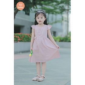 Đầm Xòe Tamiuy Thiết Kế Đính Nút Tay Cánh Tiên Nữ Tính Đáng Yêu Cho Bé Gái Từ 1-10 Tuổi