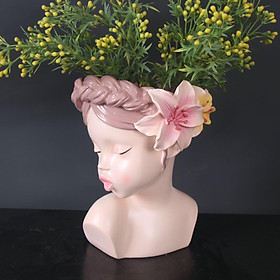 Head Planter Gift Tabletop Crafts Sculpture Statue Vase for Party Home Decor