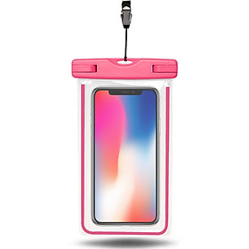 Túi chống nước dạ quang WaterProof phát sáng trong tối cho điện thoại 6 inch chuẩn chông nước IPx8 cao cấp - Hàng nhập khẩu