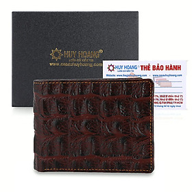 Bóp nam Huy Hoàng vân cá sấu màu nâu đỏ HJ2148