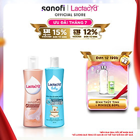 Bộ Dung Dịch Vệ Sinh Lactacyd Pro Sensitive Da Nhạy Cảm 250ml + Sữa Tắm Gội Trẻ em Lactacyd Baby Gentle Care 250ml