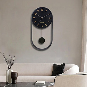 Modern Decorative Pendulum Wall Clock - Battery Operated Silent Non Ticking Large Stylish Iron Art Wall Clock for Living Room Bedroom Kitchen Office