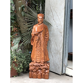Tượng khổng minh ( Gia cát lượng ) bằng gỗ hương đá kt cao 100×33×21cm