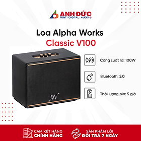 Loa Bluetooth Alpha Works Classic V100 Pin 5h, công suất 100W - Công Suất