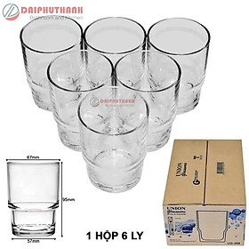 Mua Cốc Ly Thuỷ Tinh Trong Suốt 240ml Cao 95mm Rộng 67mm - Kiểu ly có gờ hạn chế trơn trượt tay