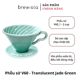 Phễu lọc cà phê V60 sứ cao cấp Brewista Dripper - Màu xanh ngọc