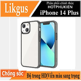 Ốp lưng trong suốt viền màu cho iPhone 14 Plus (6.7 inch) hiệu Likgus Simple But Unique chống sốc, chống chịu mọi va đập - hàng nhập khẩu