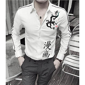 Áo Sơ Mi Nam Trắng Con rồng