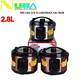 Nồi cơm điện 2.8L Ladomax HA-7828 lòng nồi dạng niêu ngon cơm, dùng cho gia đình trên 6 người ăn-Hàng chính hãng