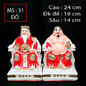 [  Cao 25 cm ] TƯỢNG THẦN TÀI THỔ ĐỊA MÀU ĐỎ - HÀNG NHẬP KHẨU  [ COMPOSITE + BỘT ĐÁ  ]