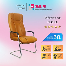 Ghế phòng họp chân quỳ lưng cao bọc da SMLIFE Flora