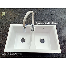 Mua Chậu rửa bát bằng đá 1 hố cân màu trắng CHINOX