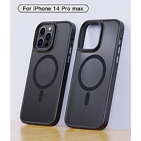 Ốp lưng chống sốc cho iPhone 12 13 14 Pro / Pro Max hỗ trợ sạc từ tính hiệu Likgus PC Ultra-thin Frosted Magnetic Case (mặt lưng nhám mờ, gờ bảo vệ Camera 0.5mm) - Hàng nhập khẩu