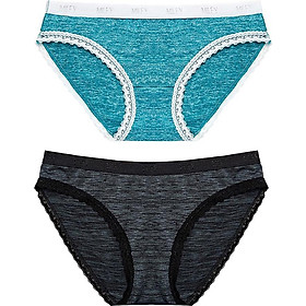 Bộ 2 Quần Lót Thun lạnh Sớ Lụa Miley Lingerie FWS_00 - MÀU ĐEN + XANH