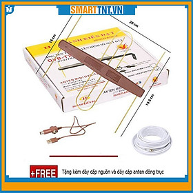 Mua Bộ anten mini khuếch đại DVB-T2 thu truyền hình số mặt đất Hoành Kiến Đạt kèm dây 15m và dây cáp nguồn