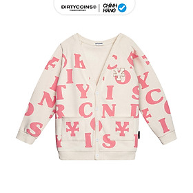 Áo Khoác DirtyCoins Print Cardigan - Ivory/Pink