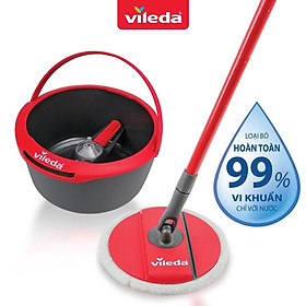 Cây lau nhà VILEDA Spin and Clean đầu lau đĩa tròn, kèm xô giặt xoay 360 độ