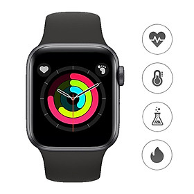 Đồng hồ thông minh đa chức năng theo theo dõi nhịp tim, huyết áp, tập thể dục, mình hình cảm ứng, chống nước IP67-Màu đen