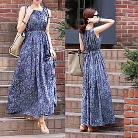 2 kiểu Đầm maxi dài xếp ly dáng yếm  My Way Fashion  Thời trang thiết  kế cao cấp