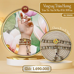 Vòng Tay Trầm Tốc Việt Để Mộc 6 Ly, 108 Hạt 169A006