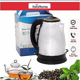 Ấm siêu tốc inox ấm đun nước 1,8l siêu bền - hàng nhập khẩu