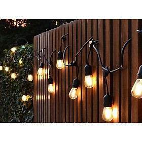 Đèn dây thả Led cafe, Trà chanh, 8m 15 bóng. Dùng bóng đui xoáy E27