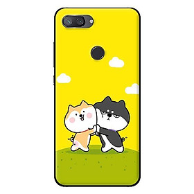 Ốp lưng in cho Xiaomi Mi 8 Lite mẫu Cún Vàng Và Đen - Hàng chính hãng