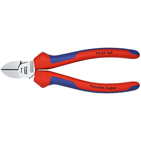 KÌM CẮT MẶT CHÉO KNIPEX MẠ CHROME TAY CẦM CÓ GỜ 160MM 70 05 160